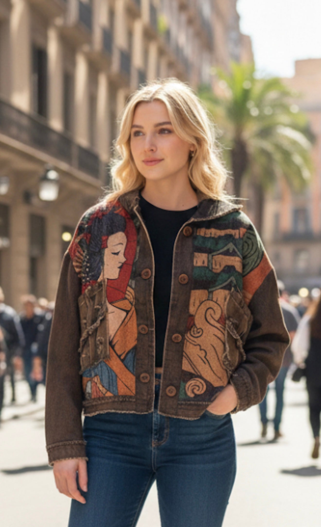 "Artisan Mosaic" Denim Jacket